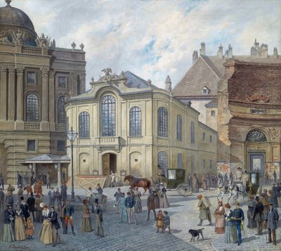 Het oude Burgtheater in Wenen door August Gerasch