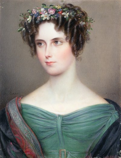Portret van een dame, mogelijk de Hon. C. Barrington door August Grahl