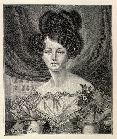 Augusta van Saksen-Weimar-Eisenach als prinses van Pruisen, 1829 door August Heinrich Ferdinand Tegetmeyer