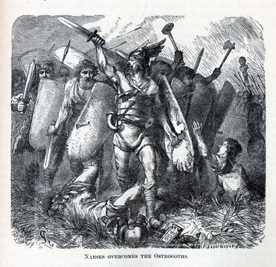 Narses Overwint de Ostrogoten, 1882 door August Heinrich Ferdinand Tegetmeyer