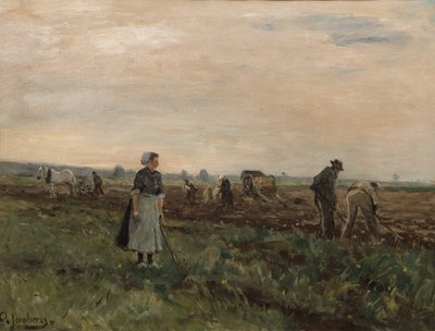 Arbeiders in het veld (schilderen) door August Jernberg