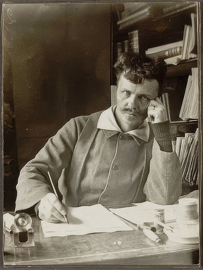 Zelfportret, 1886 door August Johan Strindberg
