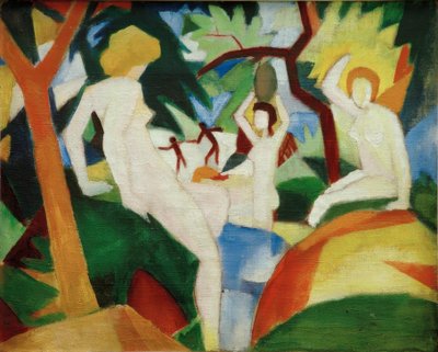 Baden vrouwen door August Macke