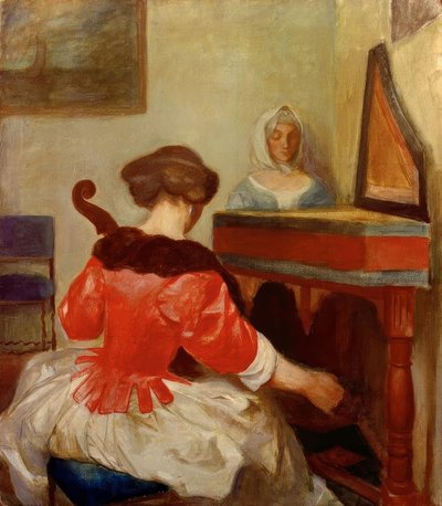 Het Concert, kopie naar Gerard ter Borch door August Macke