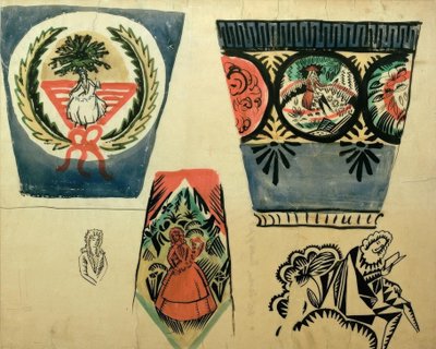 Drie vazen door August Macke