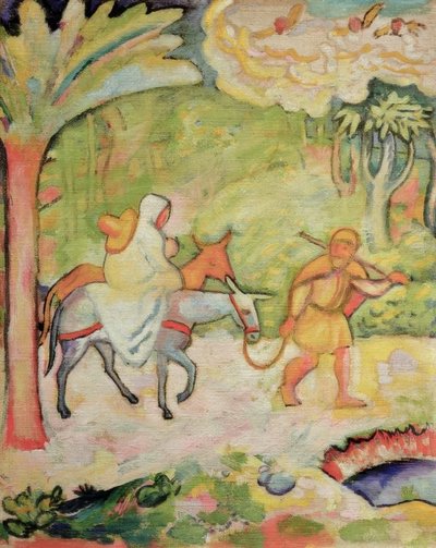 Vlucht naar Egypte door August Macke