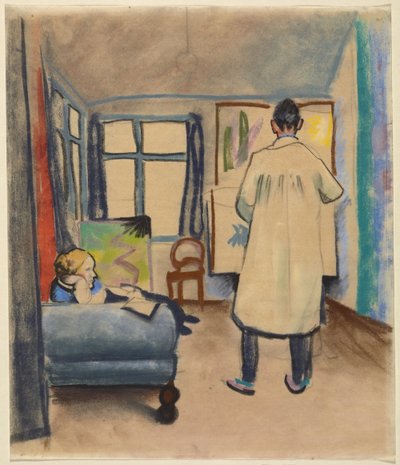 Franz en Maria Marc in het atelier bij August Macke in Bonn door August Macke