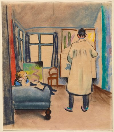 Franz en Maria Marc in het atelier van August Macke in Bonn door August Macke