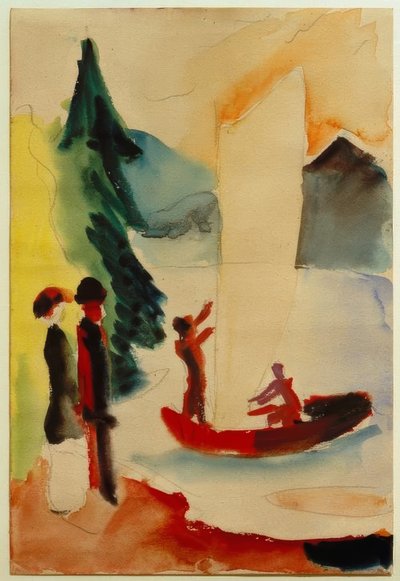 Gele zeil door August Macke