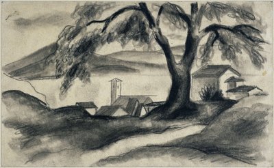 Hilterfingen aan het Meer van Thun door August Macke