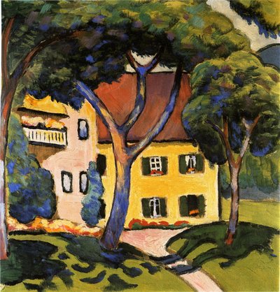 Huis in Tegernsee, 1910 door August Macke