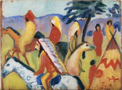 Indianen te paard door August Macke