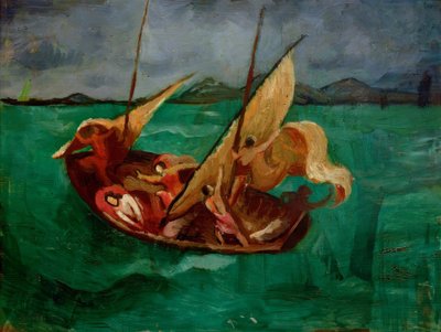 Jezus in de boot door August Macke