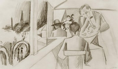 Luchtschipcafé door August Macke