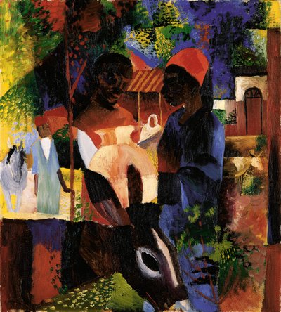 Markt in Tunis door August Macke
