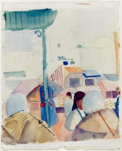 Markt in Tunis II door August Macke