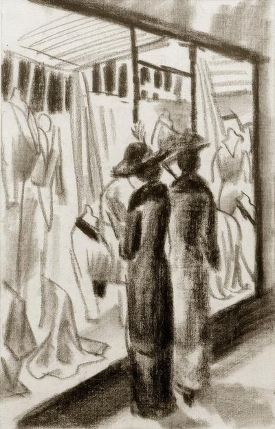 Modewinkel in de galerij door August Macke