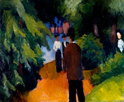 Park met vijver door August Macke