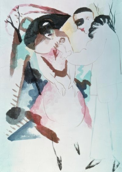 Pierrot en Dame door August Macke