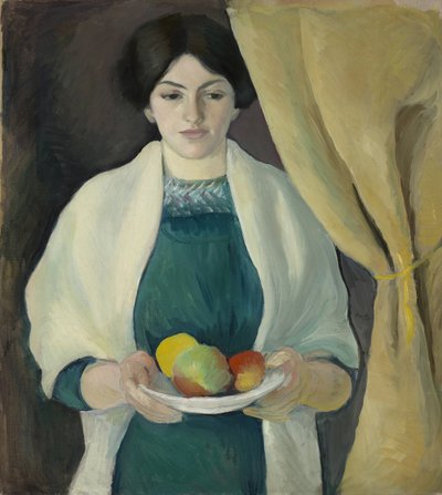 Portret met appels door August Macke