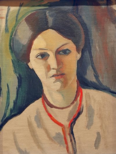 Portret van de vrouw van de kunstenaar door August Macke