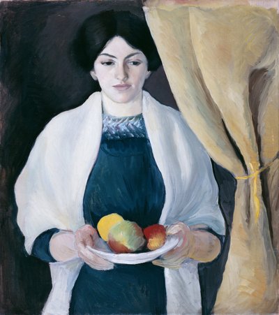 Portret met appels door August Macke