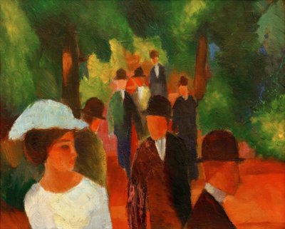 Wandeling (met wit meisje in halve figuur) door August Macke