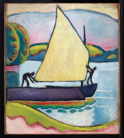 Zeilboot in de ochtend, 1910 door August Macke
