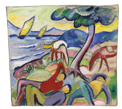 Slapende Ruiters, 1910 door August Macke