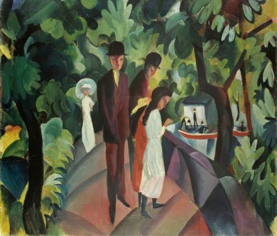 Wandeling op de brug door August Macke