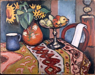 Stilleven met zonnebloemen II door August Macke