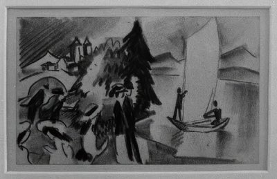 Studie voor Gele Zeil door August Macke