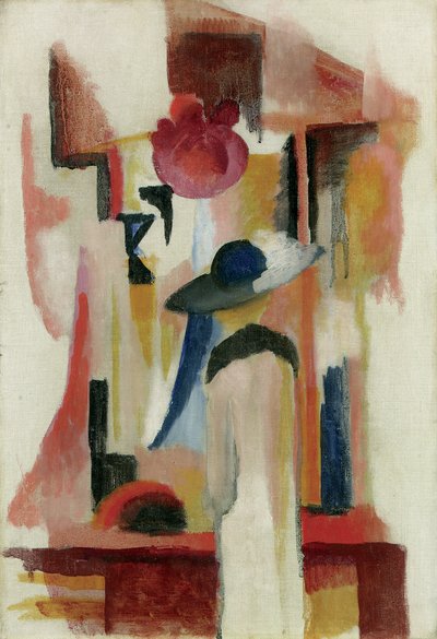 Studie van een fel verlichte etalage, 1913 door August Macke