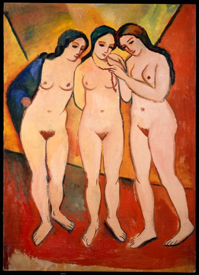 Drie Naakte Vrouwen door August Macke