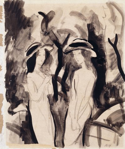 Twee meisjes door August Macke