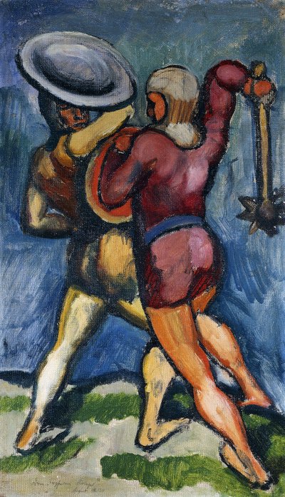 Twee Krijgers door August Macke