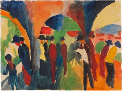 Onder de Thun-arcades door August Macke