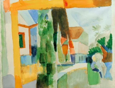 Onze tuin aan het meer 4 door August Macke