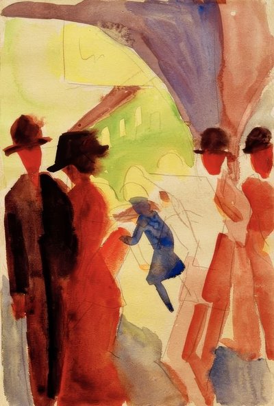 Onder de arcades in Thun I door August Macke