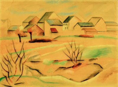 Voorstadshuizen door August Macke