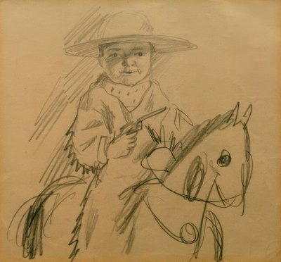 Walter als cowboy door August Macke