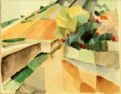 Wijngaarden aan het Murtenmeer door August Macke