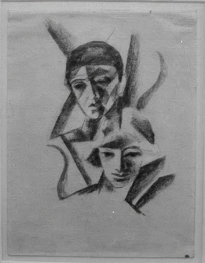 Twee hoofden door August Macke