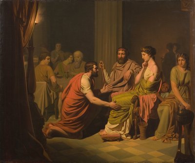Odysseus voor Alcinous, koning van de Faiaken door August Malmström