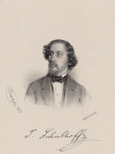 Portret van de pianist en componist Julius Schulhoff 1825-1898, 1850 door August Prinzhofer