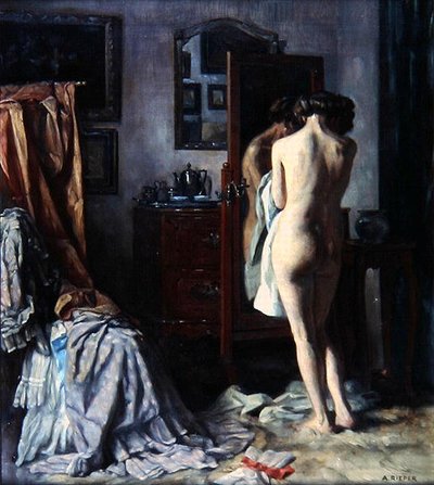 Het Boudoir, c.1910 door August Rieper