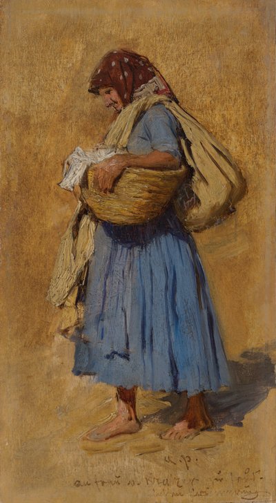 De vrouw van een boer snuit haar neus, ca. 1871-1874 door August Ritter von Pettenkofen