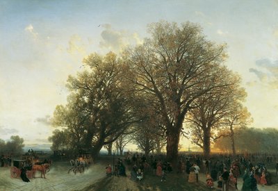 Op de terugweg van de Wereldtentoonstelling in het Weense Prater 1873 door August Schaeffer von Wienwald