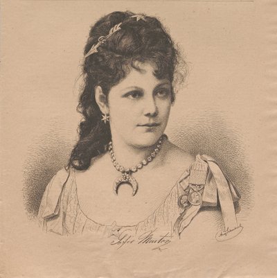Portret van pianist en componist Sophie Menter 1846-1918, 1883 door August Schubert