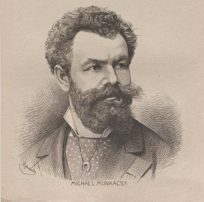 Portret van de kunstenaar Mihály von Munkácsy 1844-1900, 1880 door August Schubert